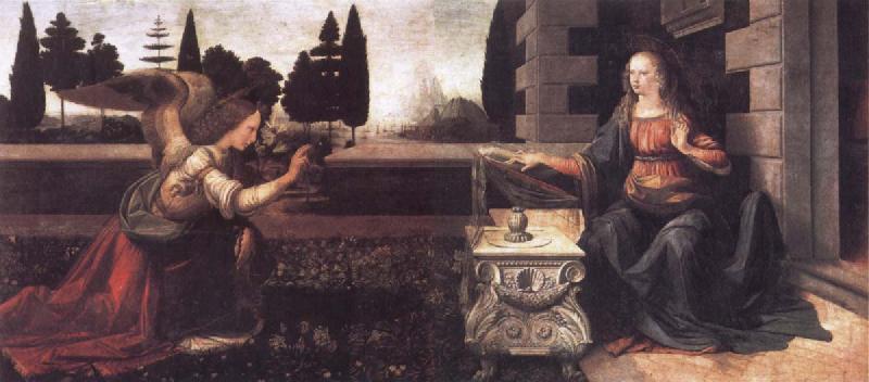 Leonardo  Da Vinci The Annunciation oil painting picture